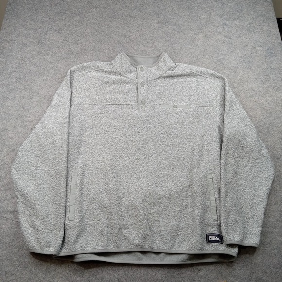 Eddie Bauer Other - Eddie Bauer Sweatshirt Mens 2XL‎ Gray Snap Button Henley Fleece Pullover Pockets